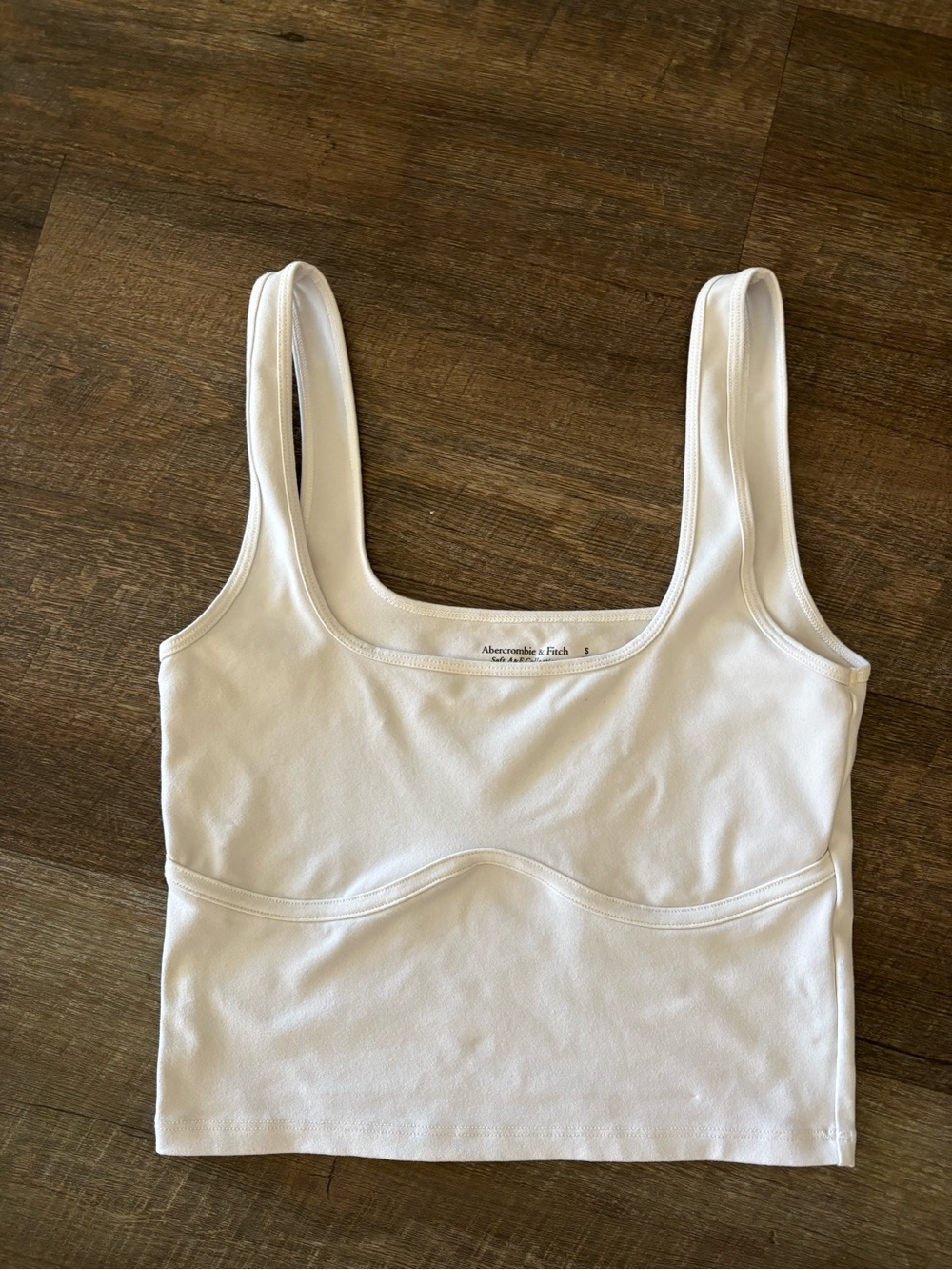 Abercrombie & Fitch White Scoop Neck Cropped Tank